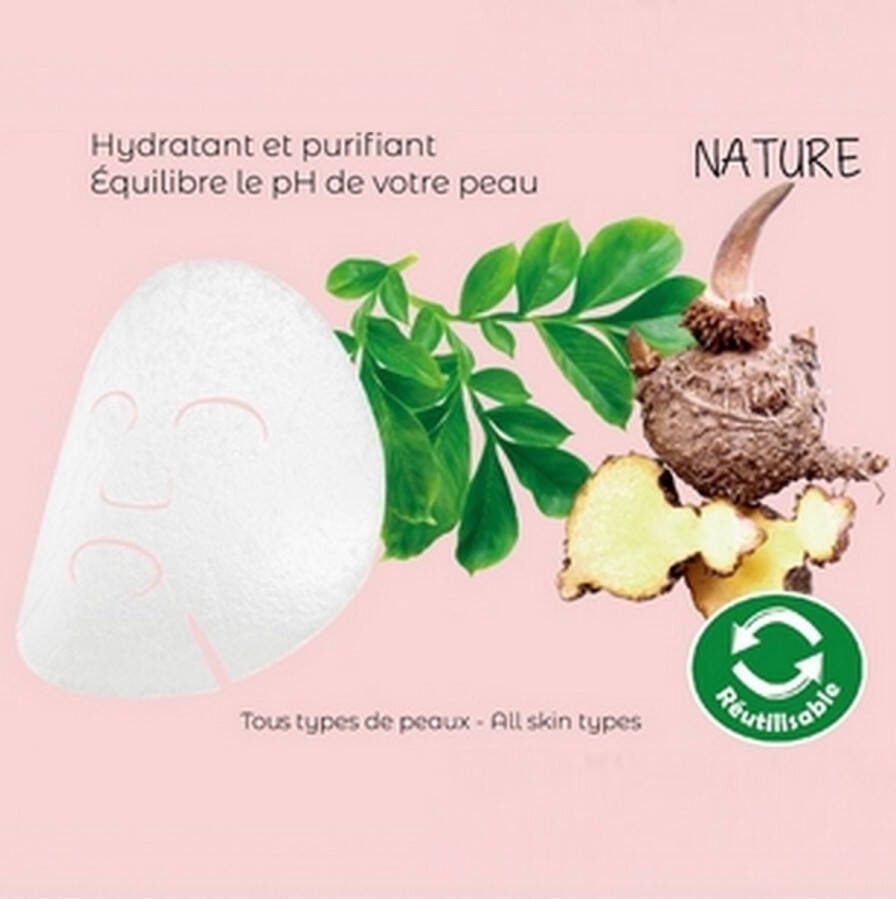 Sun & Sia Hydraterend natuurlijk Konjac gezichtsmasker herbruikbaar 100% natuurlijk