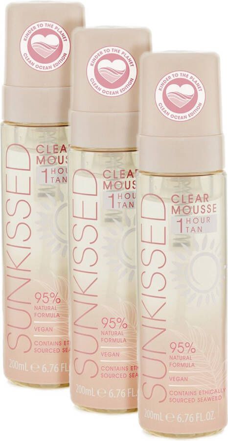 Sun Kissed Sunkissed Clear Mousse Zelfbruiner Voordeelverpakking 3 x 200 ml Clean Ocean Edition