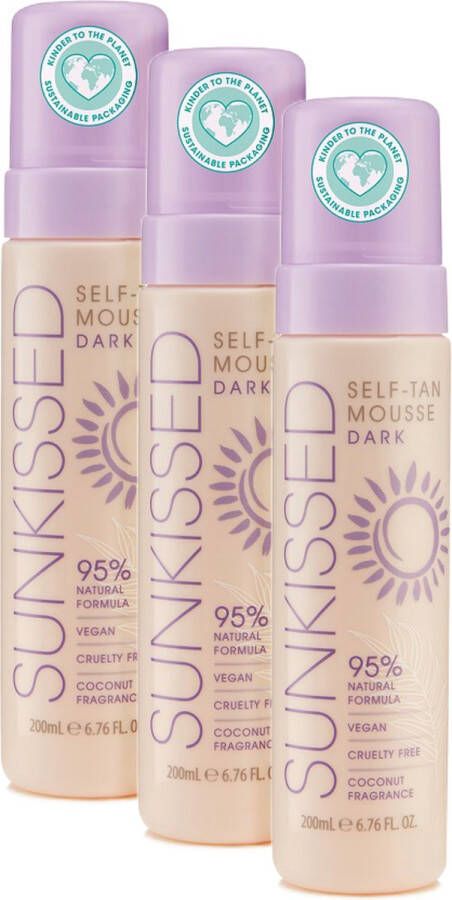 Sun Kissed Sunkissed Self Tan Mousse Zelfbruiner Dark Voordeelverpakking 3 x 200 ml