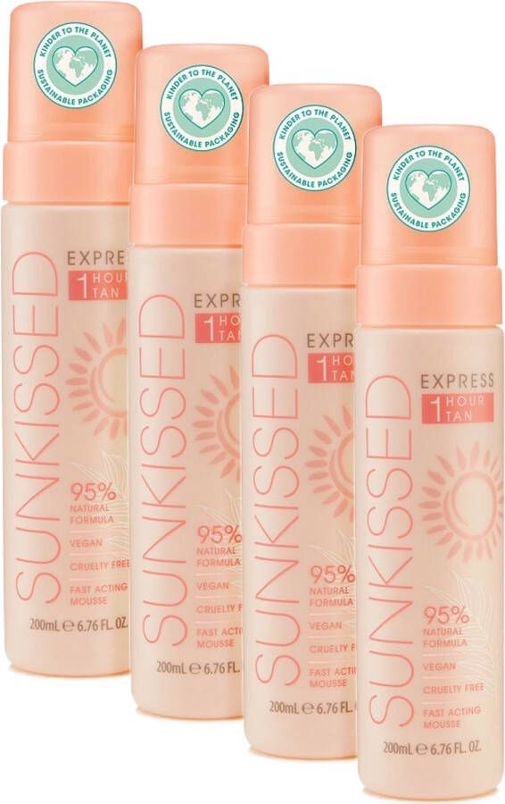 Sun Kissed Sunkissed Self Tan Mousse Zelfbruiner Express Voordeelverpakking 4 x 200 ml