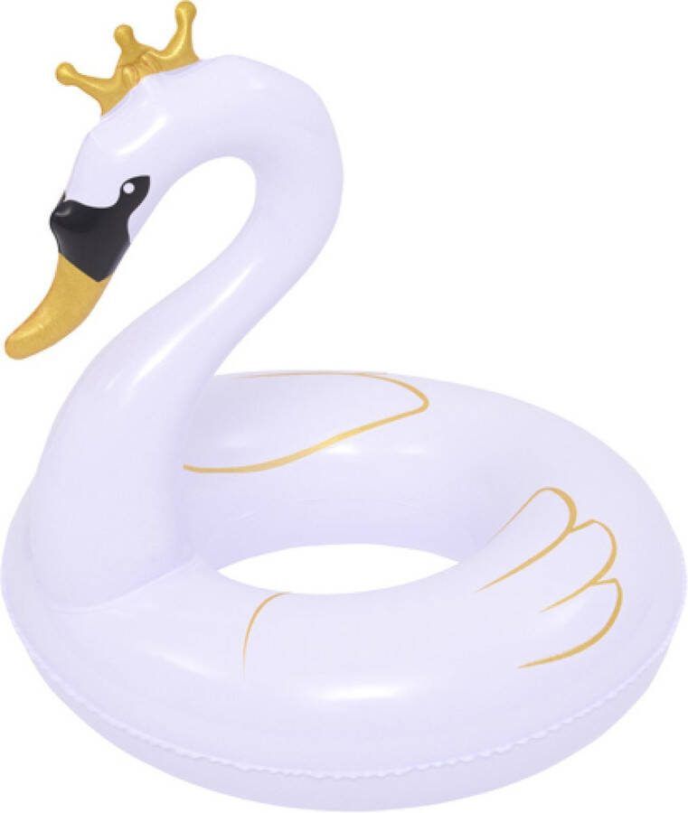 Sunclub Zwaan Zwemband Swim Ring Kroon Wit 55 cm Zomer Zwemmen