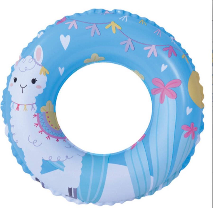 Sunclub Zwemband Kinderen Alpaca blauw | | Zwemband Alpaca voor kinderen| Opblaasbare zwemband Alpaca| 50 cm | blauw