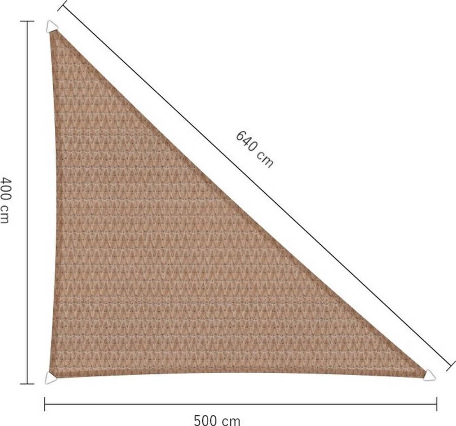 Sunfighters 90 graden schaduwdoek 4 x 5 x 6 4 m Zand Waterdoorlatend