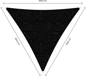 Sunfighters driehoek schaduwdoek 5 x 5 x 5 m Zwart Waterdoorlatend