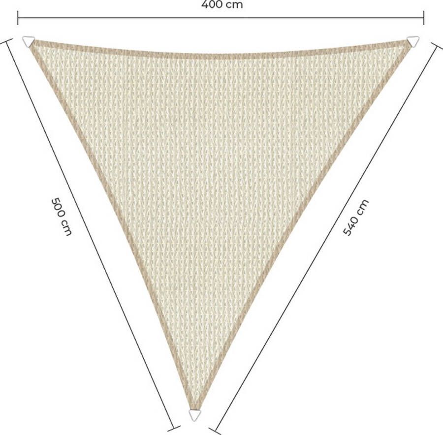 Sunfighters langhoek schaduwdoek 4 x 5 x 5 4 m Ivoor Waterdoorlatend
