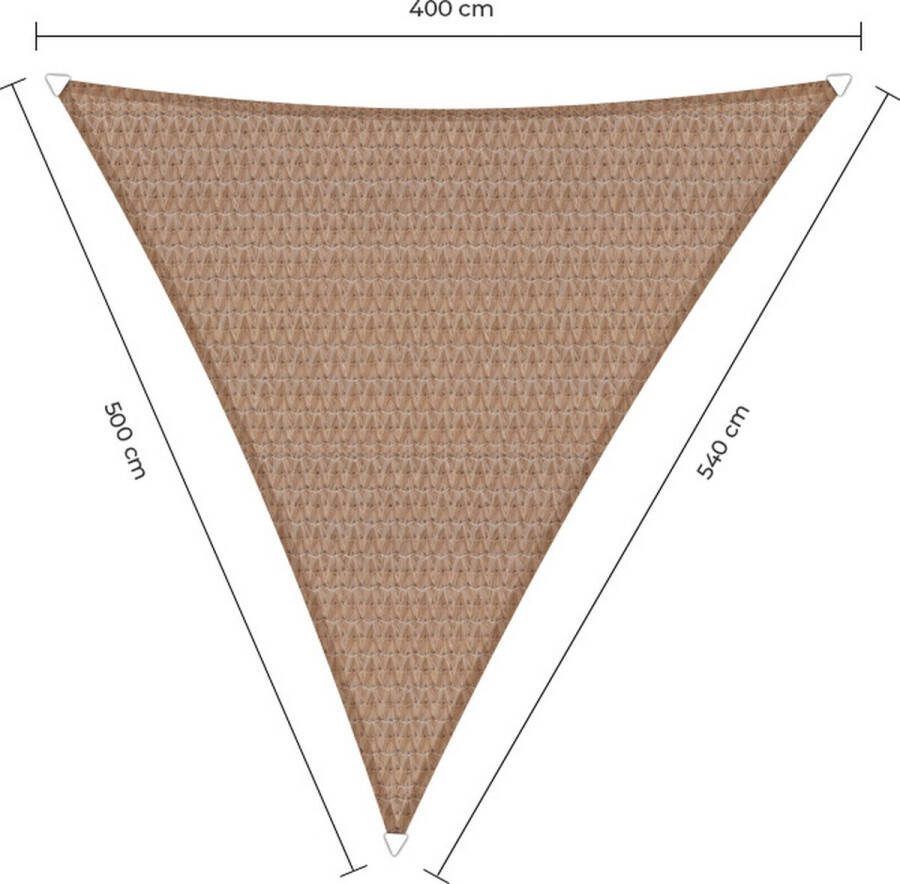 Sunfighters langhoek schaduwdoek 4 x 5 x 5 4 m Zand Waterdoorlatend