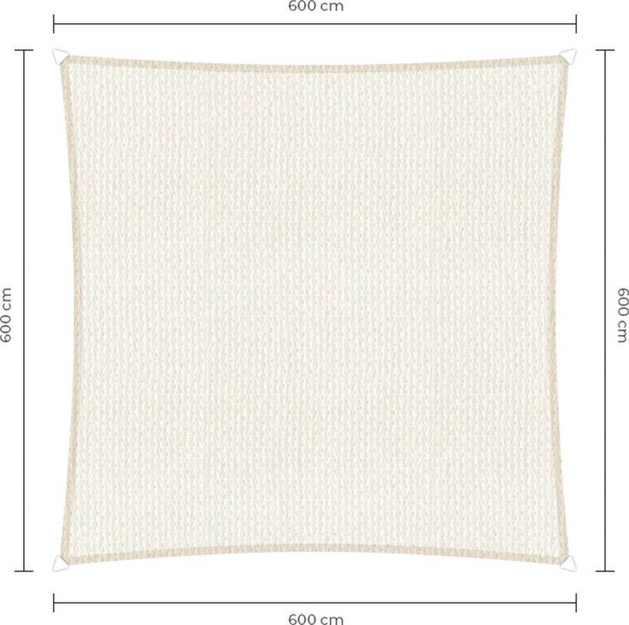 Sunfighters vierkant schaduwdoek 6 x 6 m Wit Waterdoorlatend