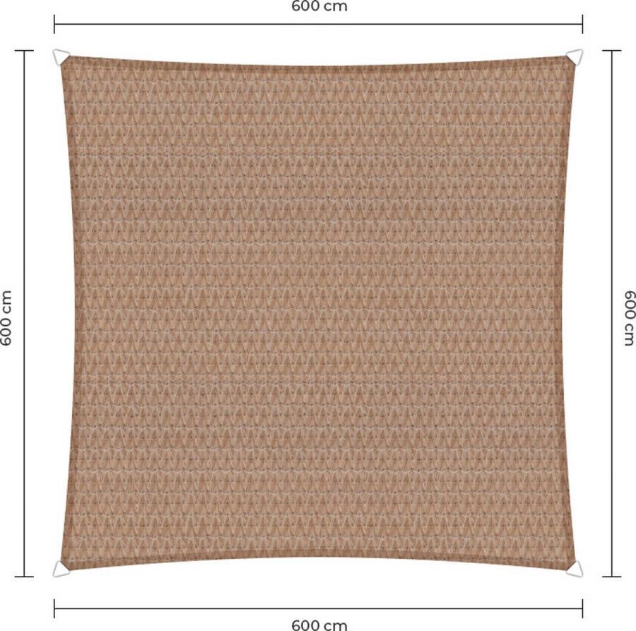 Sunfighters vierkant schaduwdoek 6 x 6 m Zand Waterdoorlatend