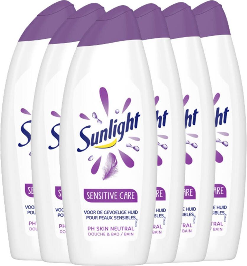 Sunlight Zeep Badschuim Sensitive Care pH-Huidneutraal Voordeelverpakking 6 x 750 ml