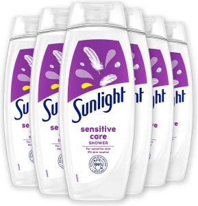 Sunlight Zeep Douchegel Sensitive Care Gevoelige huid Hydraterend 6 x 450 ml Voordeelverpakking