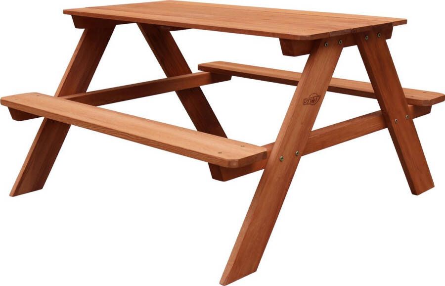Sunny Dave Picknicktafel in Bruin Multifunctonele Picknick tafel voor kinderen FSC hout 89x89x50cm