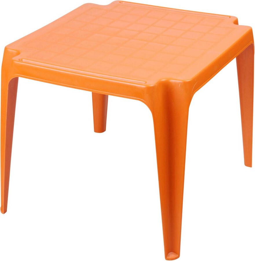 Sunnydays Kindertafel oranje kunststof buiten binnen L56 x B51 x H44 cm Bijzettafels