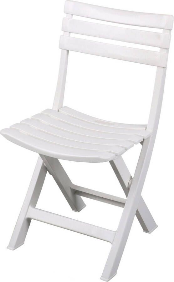 Sunnydays Klapstoel voor buiten binnen wit 41 x 79 cm stevig kunststof Bijzet stoelen Klapstoelen