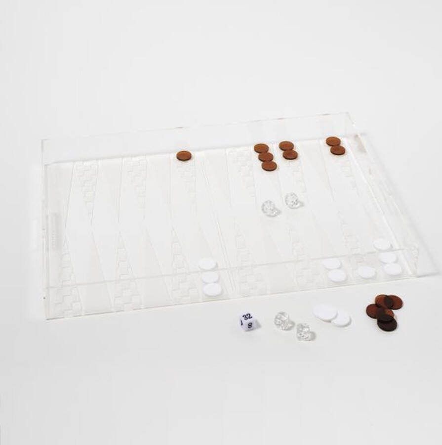 SunnyLife Outdoor Games Backgammon Cocktail Trail Clear Acrylaat Kunststof Transparant