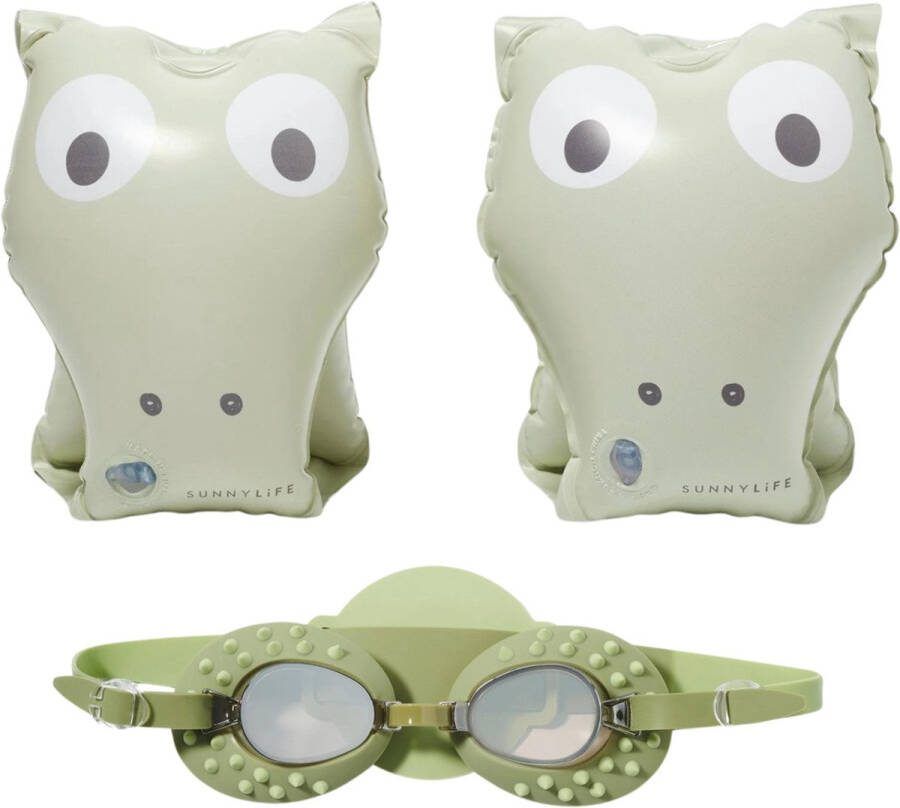 SunnyLife Cookie the Croc Zwemset Zwembandjes & Zwembril 3 6jr max 25kg
