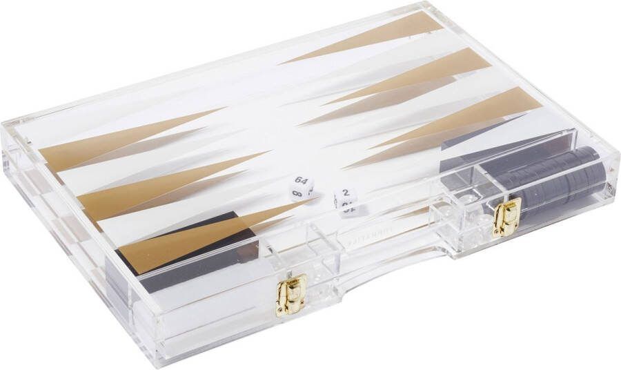 SunnyLife Games Lucite Backgammon Acrylaat Kunststof Goud