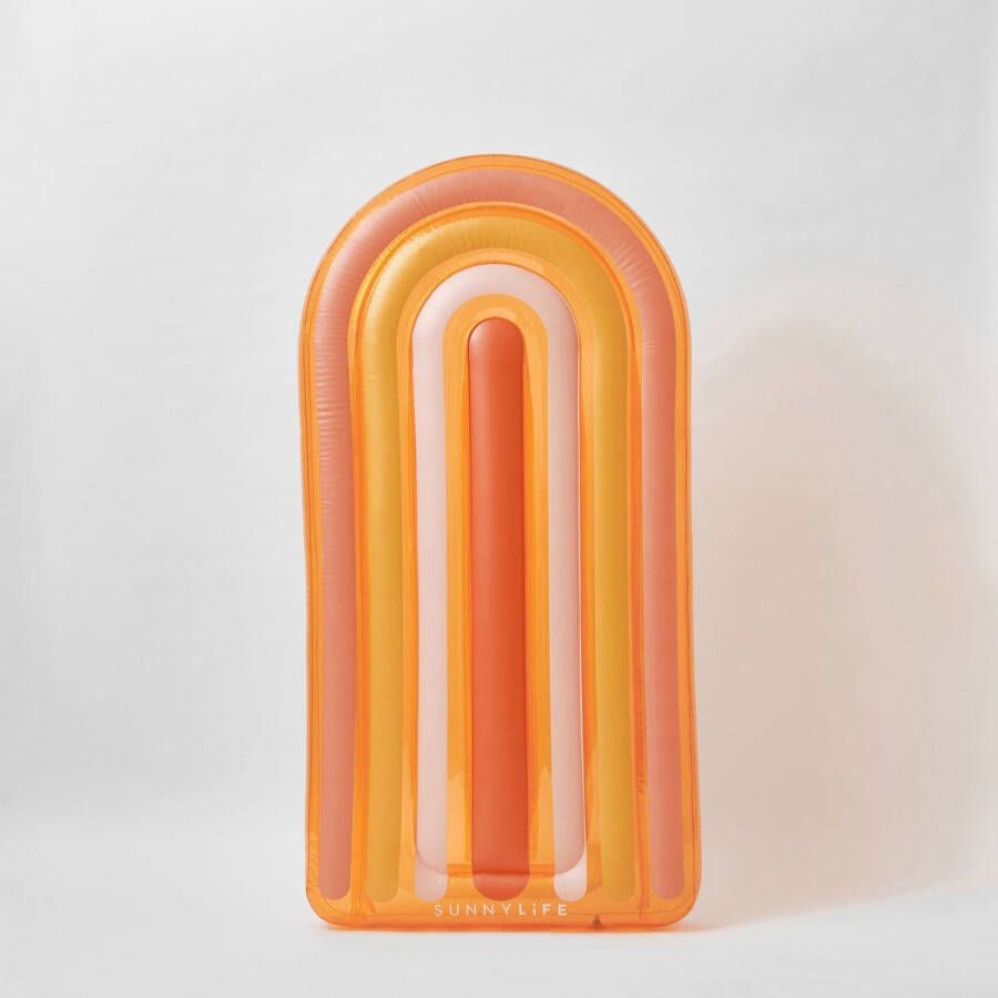SunnyLife Pool Floats Luxe Luchtbed Drijvend Rainbow PVC Oranje