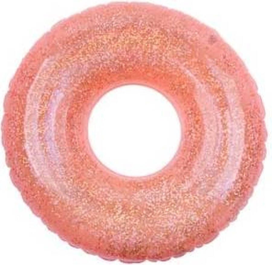 SunnyLife Zwemband Glitter Zwemring Luchtbed Opblaasbaar 110 x 110 x 35cm Roze