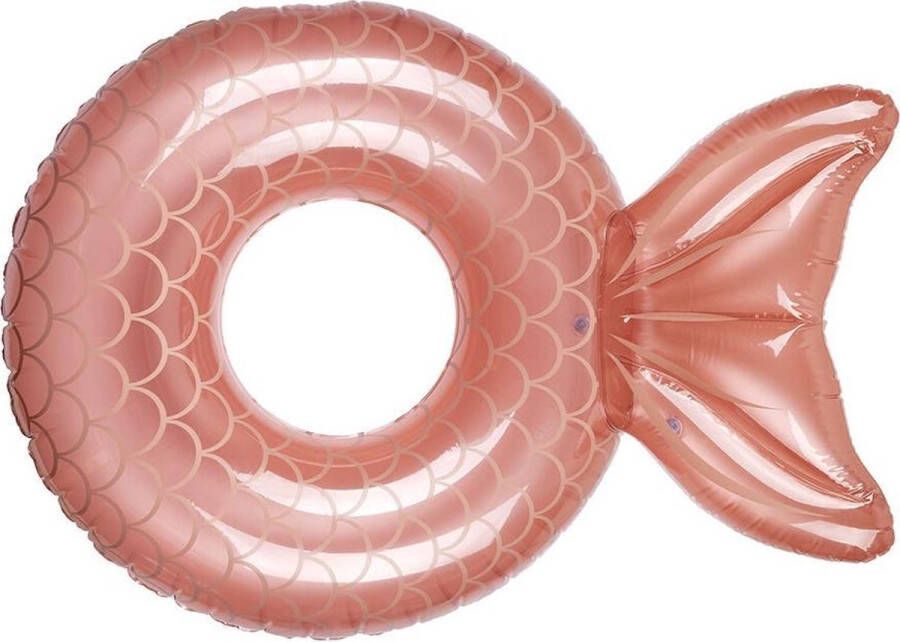 SunnyLife Zwemband Zeemeermin Zwemring Luchtbed Opblaasbaar 110 x 130 x 60cm Rosé goud