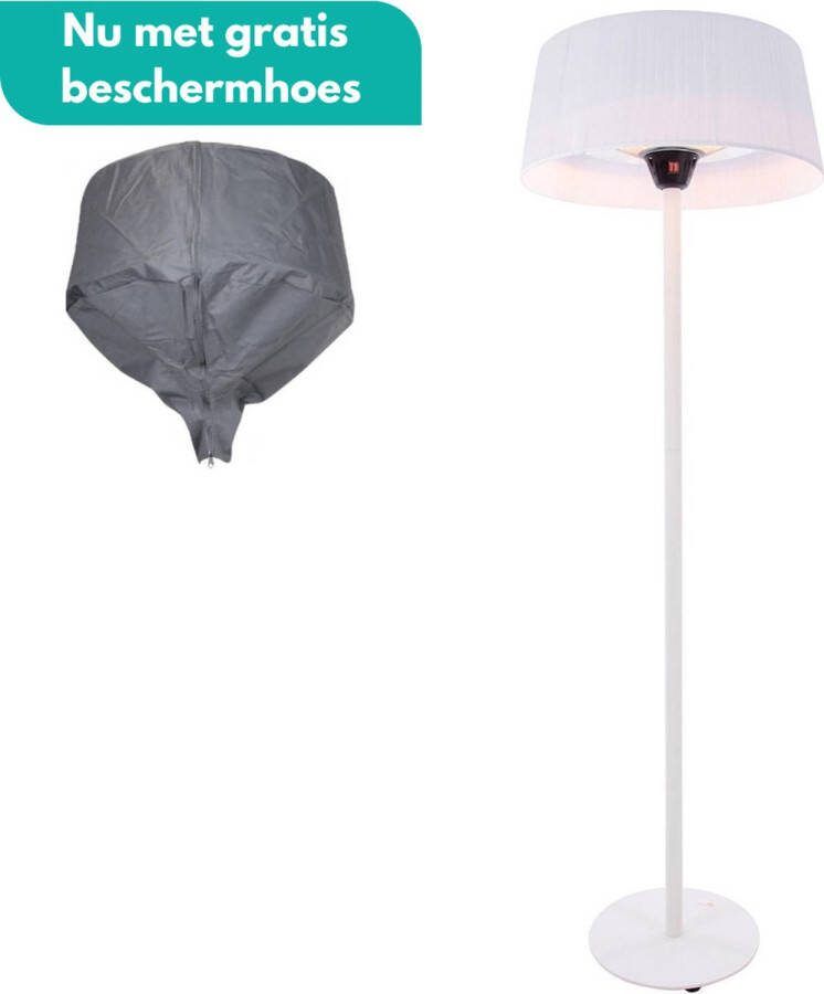 Sunred – COMBIDEAL Heater & Hoes Artix Bright lijn Wit Staand model Terrasverwarmer Infraroodstraling 2100 W – ECO 3 standen Elektrische heater