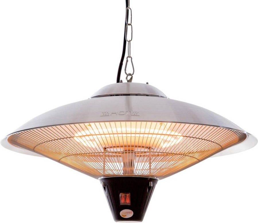 Sunred – Sirius Bright lijn Zilver – Hangend model Terrasverwarmer – Halogeen technologie – 2100W – ECO – 3 standen – Elektrische heater – heater