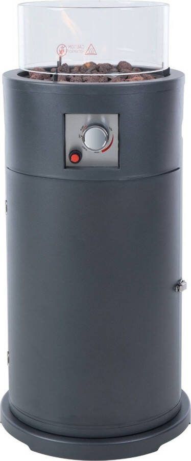 Sunred Bogo Gas lijn Grijs Staand model Terrasverwarmer Gas 10500 W – ECO Verschillende standen – Elektrische ontsteking Gas heater Compleet: incl. gasdrukregelaar & slang