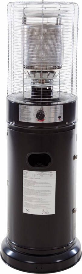 Sunred Propus Gas lijn Zwart Staand model Terrasverwarmer Gas 10000 W – Verschillende standen – Piezo ontsteking Gas heater Compleet: incl. gasdrukregelaar & slang