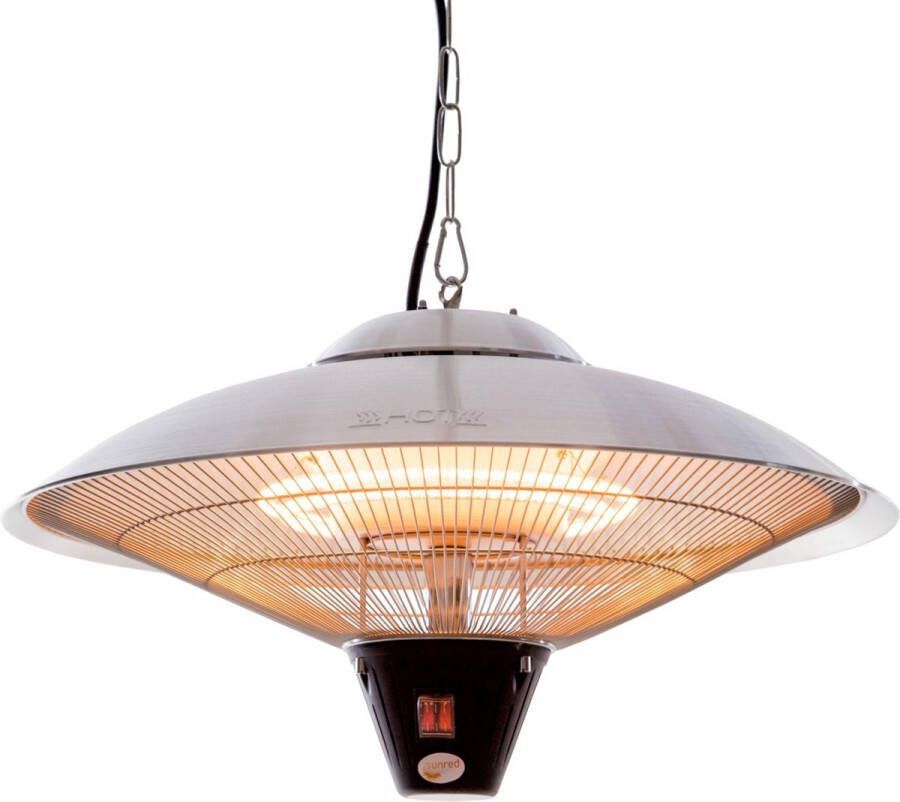Sunred – Sirius Bright lijn Zilver – Hangend model Terrasverwarmer – Halogeen technologie – 2100W – ECO – 3 standen – Elektrische heater – heater