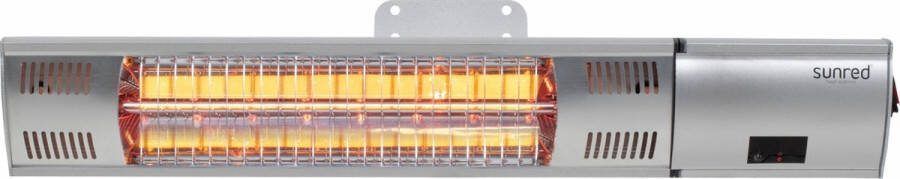 Sunred Ultra lijn Zilver – Wand model Terrasverwarmer – Halogeen rosé goud technologie 2000W Afstand bestuurbaar Elektrische heater