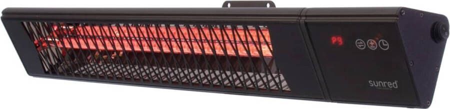 Sunred – Triangle Dark lijn Zwart Wand model Terrasverwarmer – Carbon rosé goud technologie 2500 W – ECO 9 standen Afstand bestuurbaar SMART – APP – Timer Elektrische heater – SMART heater – SLIMME heater