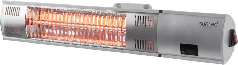 Sunred Ultra lijn Zilver – Wand model Terrasverwarmer – Halogeen rosé goud technologie 2000W Afstand bestuurbaar Elektrische heater