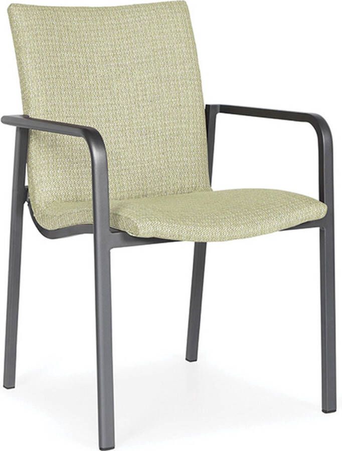 Suns Anzio dining chair matt royal grey soft green mixed weave