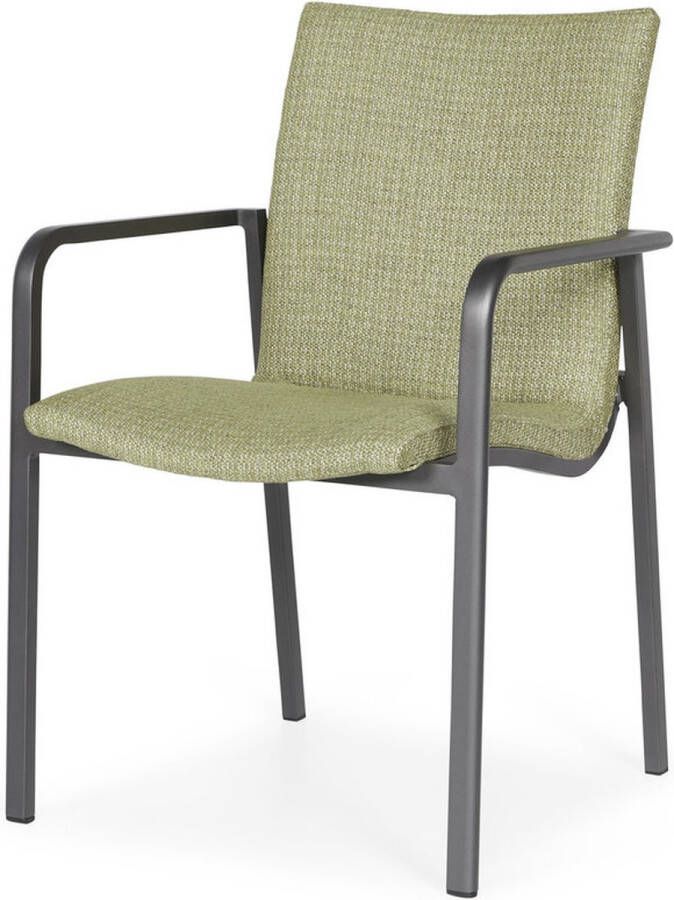 Suns Anzio dining chair matt royal grey forest green mixed weave