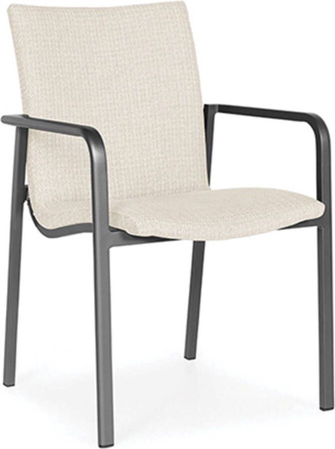 Suns Anzio dining chair matt royal grey natural mixed weave