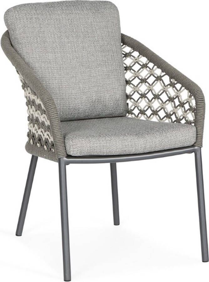 Suns Nappa dining chair matt royal grey mix macrame carbon grey light anthracite