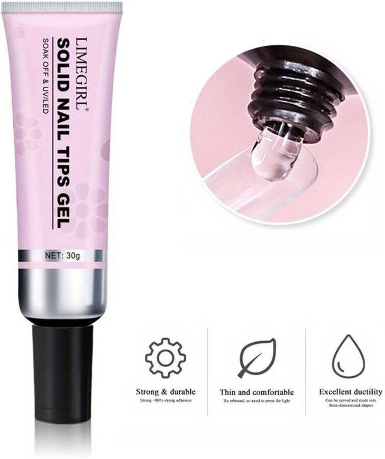 Sunshine Trading Nagellijm Soft Gel UV Nagellijm Gel Transparante Gel Lijm voor Nagels Acryl Nagels Valse Nagels Nagel Tips Nagel Verlenging Uitharden met UV LED Soak Off Professioneel Salon Thuisgebruik