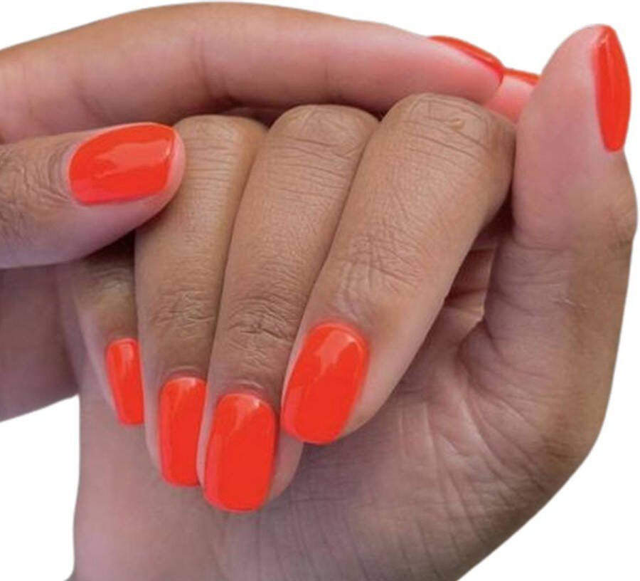 Sunshine Trading Nepnagels met Lijm Nepnagels Oranje Nep Nagels Oranje Gekleurd Kort Plaknagels Oranje Zelfklevend Square Press on Nails Kunstnagels Nagellijm