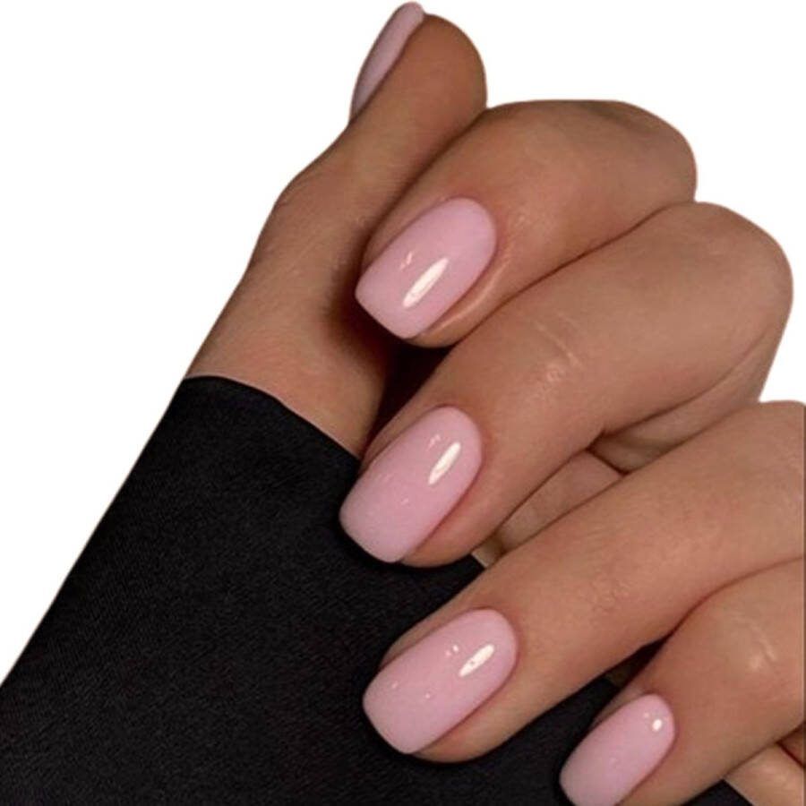 Sunshine Trading Nepnagels met Lijm Nepnagels Roze Nude Nep Nagels Roze Gekleurd Lang Plaknagels Roze Zelfklevend Square Press on Nails Kunstnagels Nepnagels Nagellijm