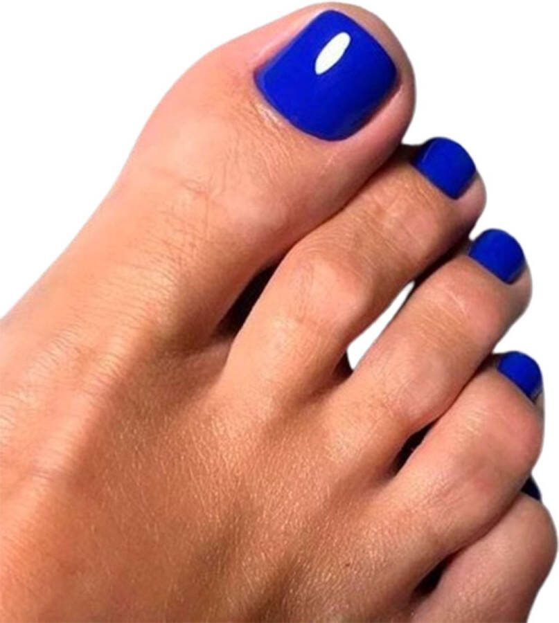 Sunshine Trading Nepnagels met Lijm Nepnagels Tenen Blauw Nep Nagels Tenen Plaknagels Koningsblauw Teennagels Press on Nails Nepnagels Nagellijm