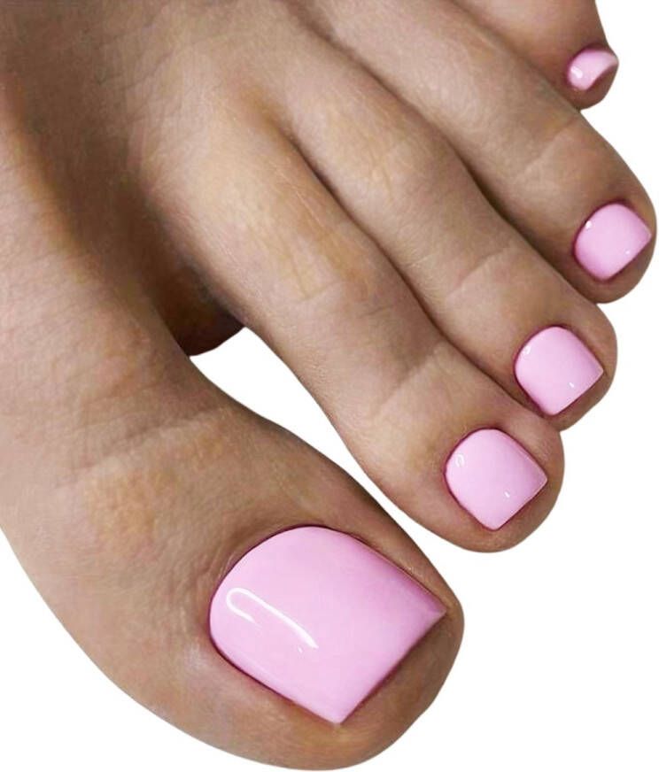 Sunshine Trading Nepnagels met Lijm Nepnagels Tenen Roze Plaknagels Tenen Nep Nagels Tenen Roze Plaknagel Set Roze 24 stuks Teennagels Press on Nails Roze nepnagels Nail Art Nagellijm Kunstnagels