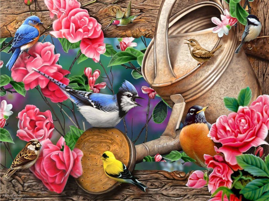 Sunsout legpuzzel 1000 Watering Can Birds