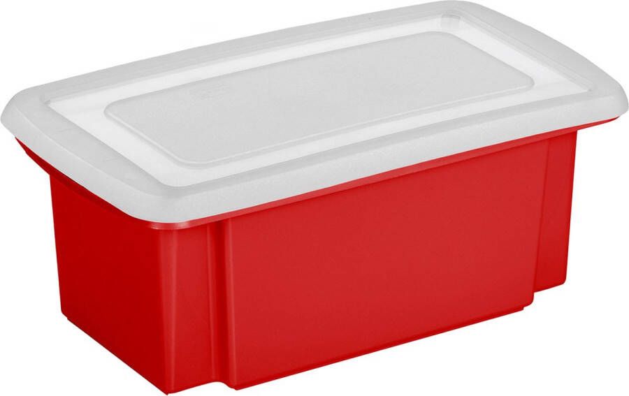 Sunware 1x stuks opslagbox kunststof 7 liter rood 38 x 21 x 14 cm met afsluitbare deksel