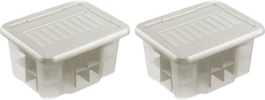 Sunware 3x stuks kerstballen opruimen opbergbox 24 liter voor 45 kerstballen Kerstversiering kerstballen opruimen opbergen