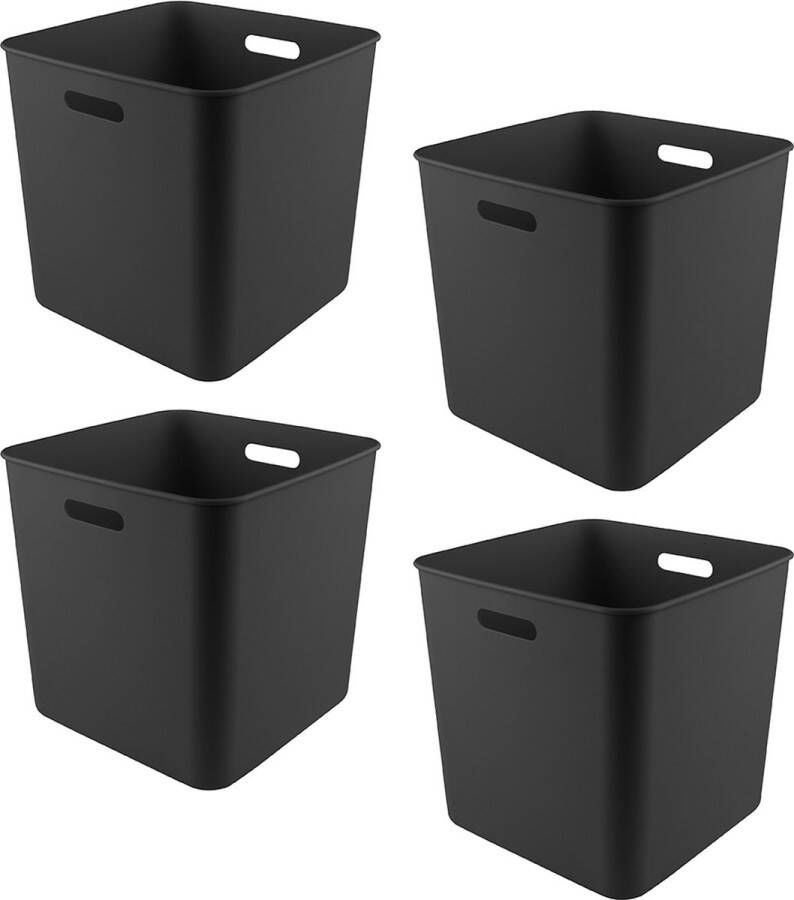 Sunware Basic kubus box zwart Set van 4