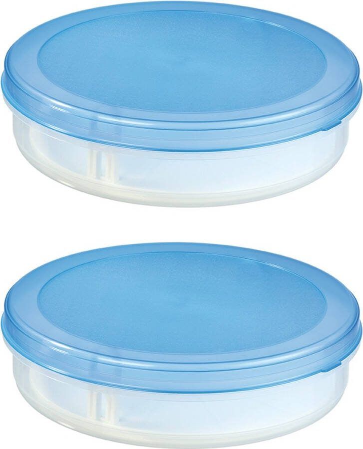 Sunware Club Cuisine vlaaidoos met lift transparant blauw Set van 2