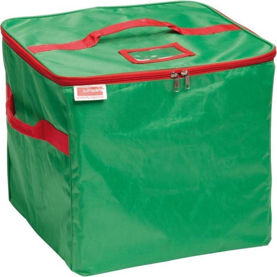 Sunware Kersttas voor kerstversiering met inzet voor 48 kerstballen groen rood