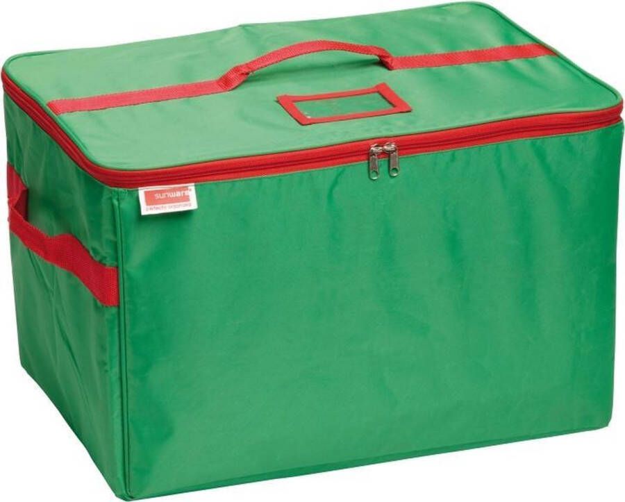 Sunware kersttas met trays voor 72 ballen groen rood 51 x 34 x 32 cm