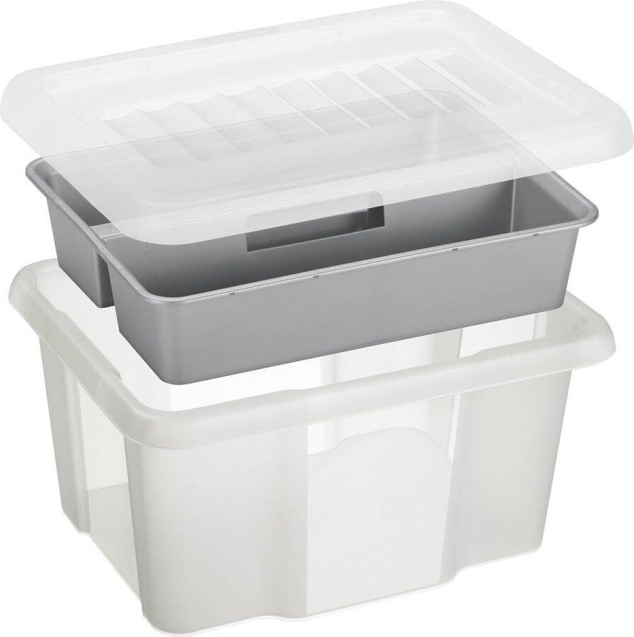 Sunware Nesta opbergbox 24L met inzet + deksel transparant