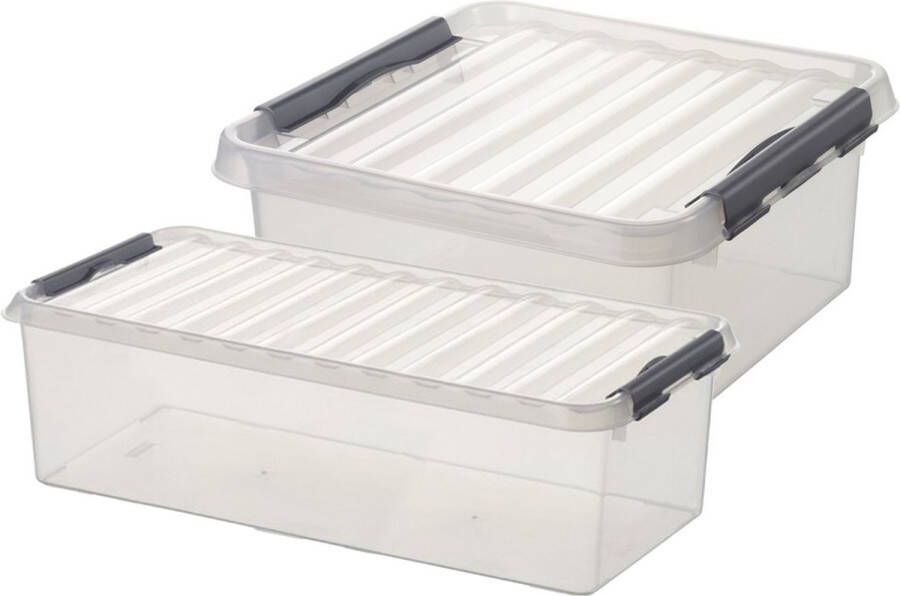 Sunware Opberg boxen set van 6x stuks in 9.5L en 18L kunststof met deksel Opbergbox