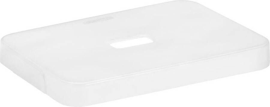 Sunware 2x stuks opbergboxen opbergmanden antraciet van 13 liter kunststof met transparante deksel 35 x 25 x 18 cm